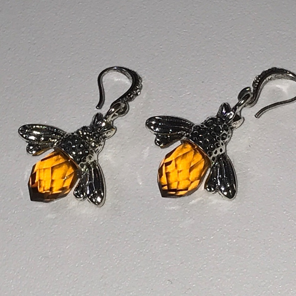Gemstone Honey Bee Earrings